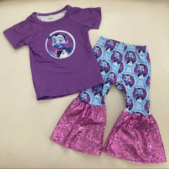 Vampirina Sequin Sparkly Purple pants outfit